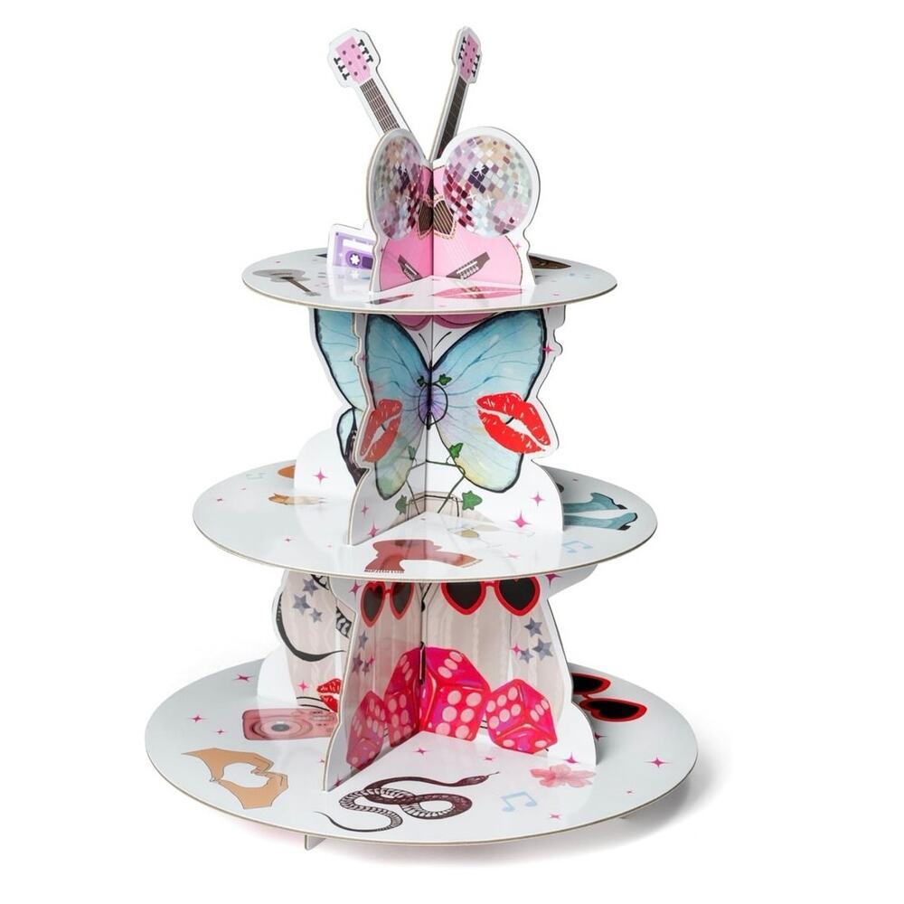 3 Tier Popular Musical Party Cupcake Tower  Butterfly Music‎